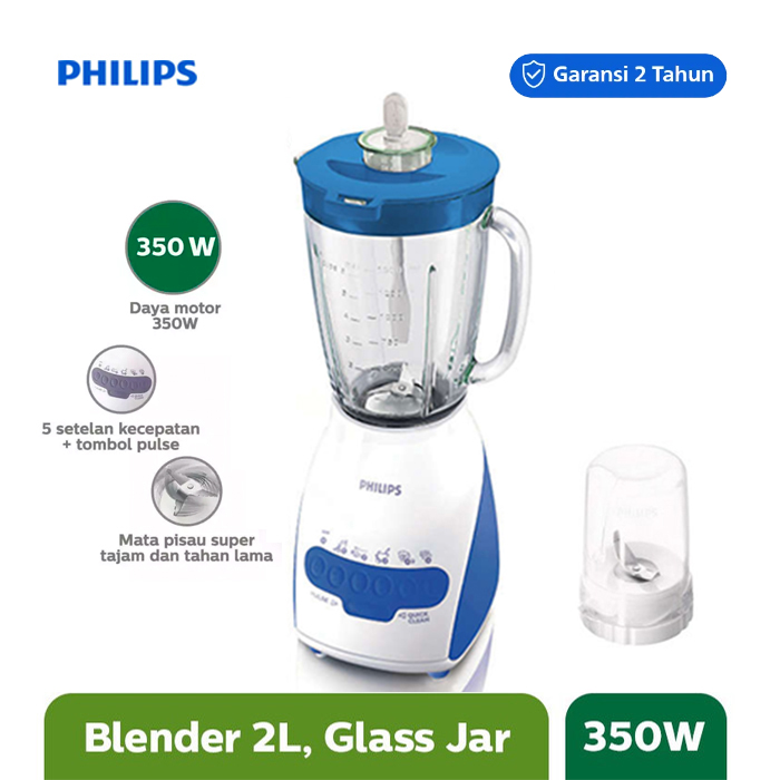 Philips Blender Kaca - HR2116/30 Biru